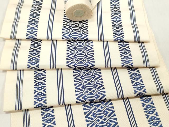 平和屋着物▽本場筑前博多織 名古屋帯 帯反物 献上 証紙付き 逸品 未