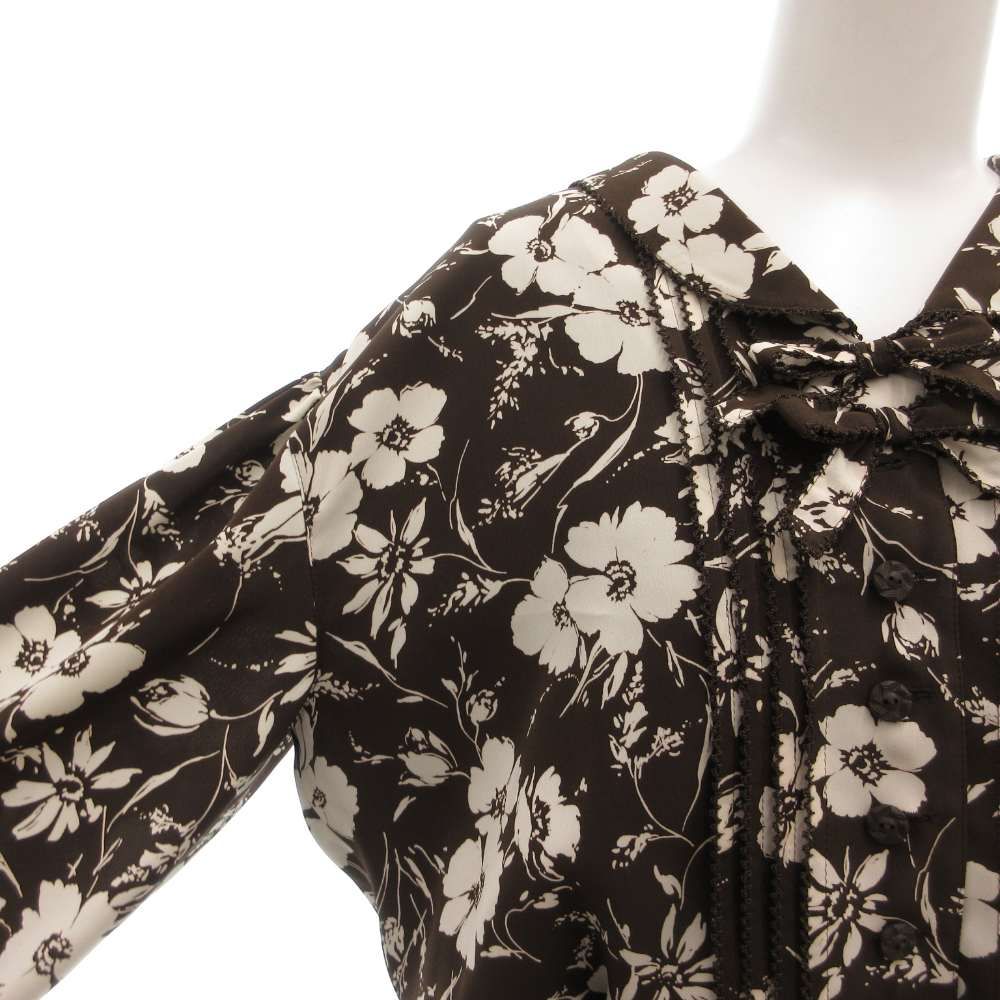  インゲボルグ ワンピース マキシ ロング 7分袖 花柄 総柄 茶 ブラウン AE GY 60 長袖 七分袖 その他