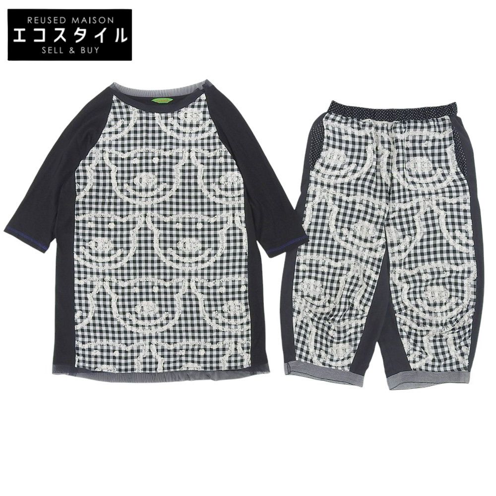 OLLEBOREBLA アルベロベロ チェック柄×ドット柄 豚さん ブタさん 刺繍