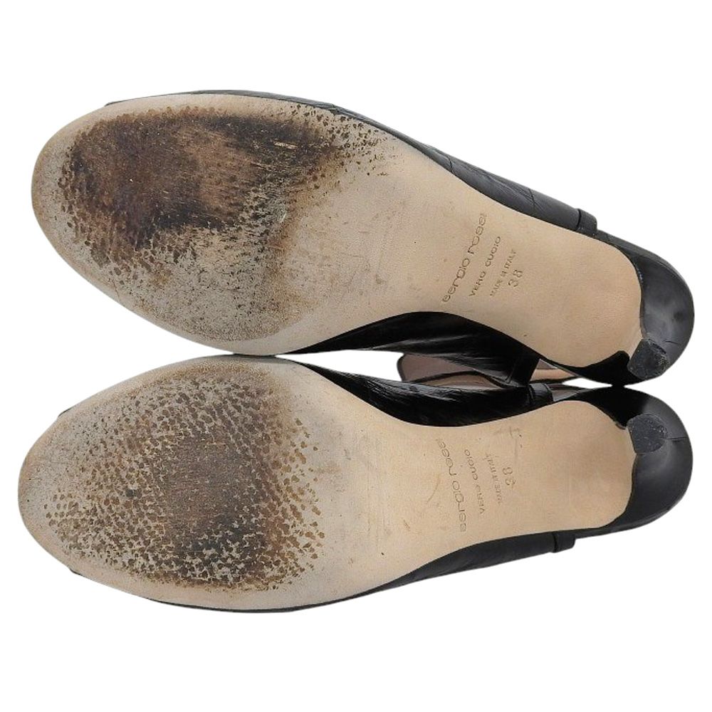 Sergio Rossi セルジオロッシ レザー アンクルストラップ パンプス