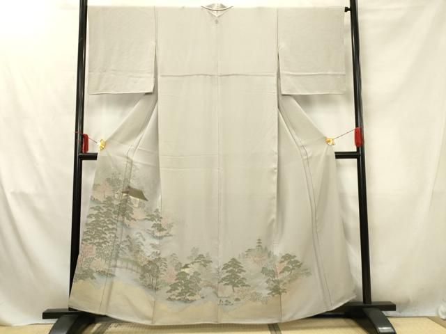 平和屋着物●豪華色留袖　寿光織　風景文　金銀糸　正絹　逸品　AABD8650fy 平和屋着物□豪華色留袖 寿光織 風景文 金糸 正絹 逸品 AABD1446ma