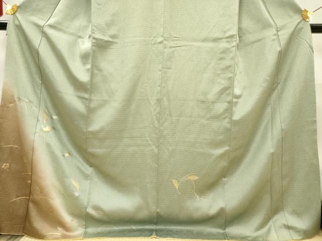 平和屋着物□訪問着 枝葉文 暈し染め 金彩 正絹 逸品 AABD1454ma