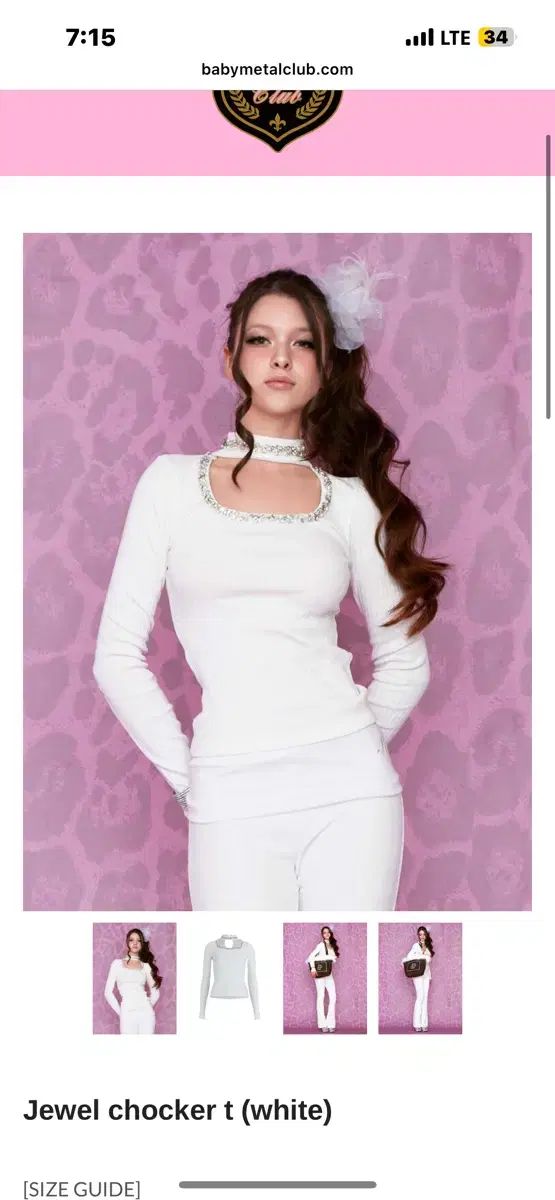 ベイビーメタルクラブ Jewel chocker t white