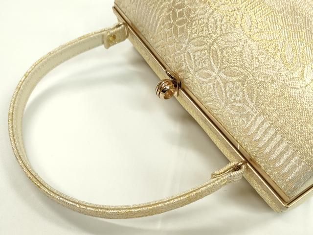 平和屋着物▽和装小物 和装バッグ ハンドバッグ 七宝花文 金銀糸 逸品