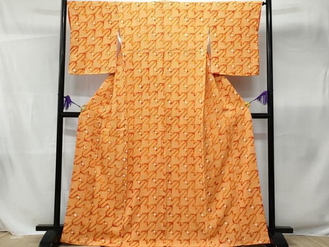 平和屋着物□上質な小紋 総絞り 抽象文 正絹 逸品 未使用 CABB3775fb