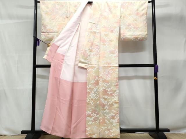 平和屋着物□上質な小紋 舞花文 暈し染め 金彩 正絹 逸品 CABB3786fb