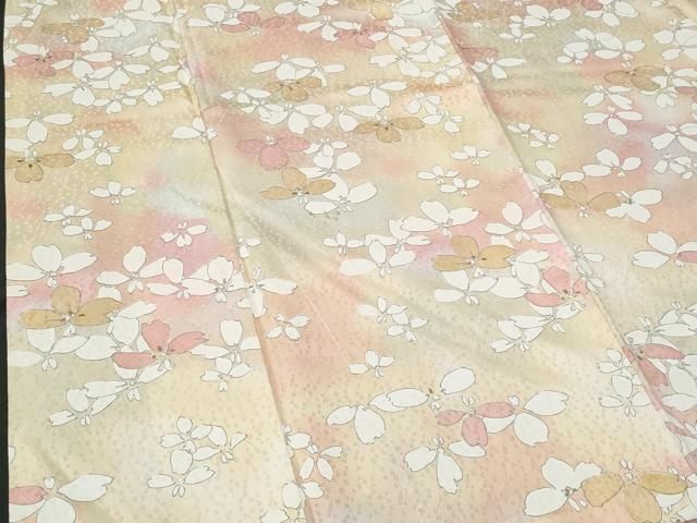 平和屋着物□上質な小紋 舞花文 暈し染め 金彩 正絹 逸品 CABB3786fb