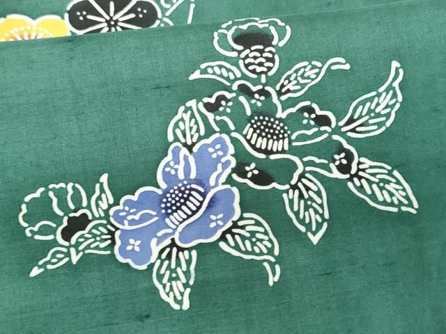 平和屋着物□上質な紬 型染め 草花文 正絹 逸品 CABB3808fb - メルカリ