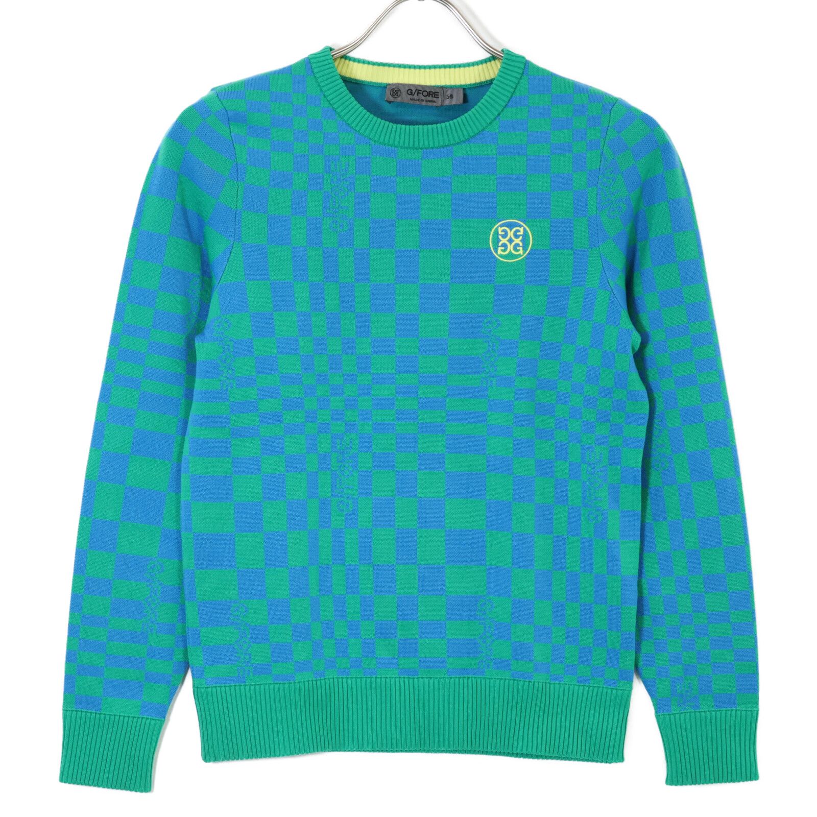 G/FORE ジーフォア ｸﾞﾘｰﾝ×ﾌﾞﾙｰ 073213752 ﾁｪｯｸ柄 ﾄｯﾌﾟｽ 36 - メルカリ