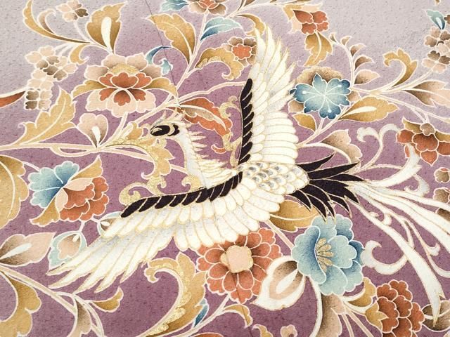 平和屋着物□訪問着 鳳凰花唐草文 暈し染め 金彩 正絹 逸品 CABB3817fb