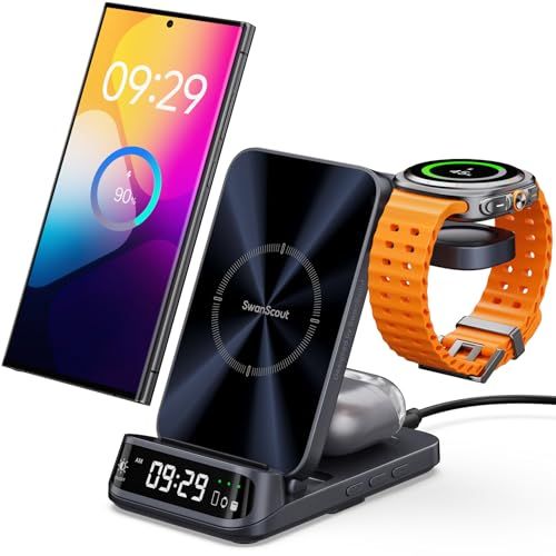 Galaxy Watch 3 in 1 ワイヤレス充電器 8 7 Ultra FE 6 5 4 ギャラクシーウォッチ 充電器 スタンド Samsung S 25 24 23 22 Z Flimm