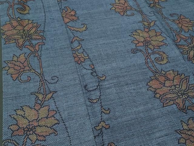 平和屋着物□塩沢ゆきやま紬 更紗花唐草文 証紙付き 正絹 逸品