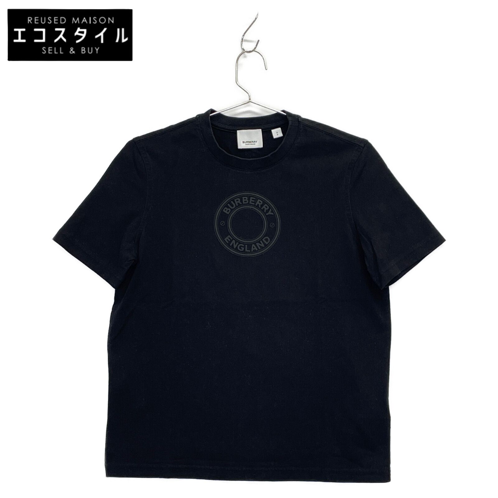 バーバリー ﾌﾞﾗｯｸ 8036024 ﾛｺﾞ半袖Tｼｬﾂ S