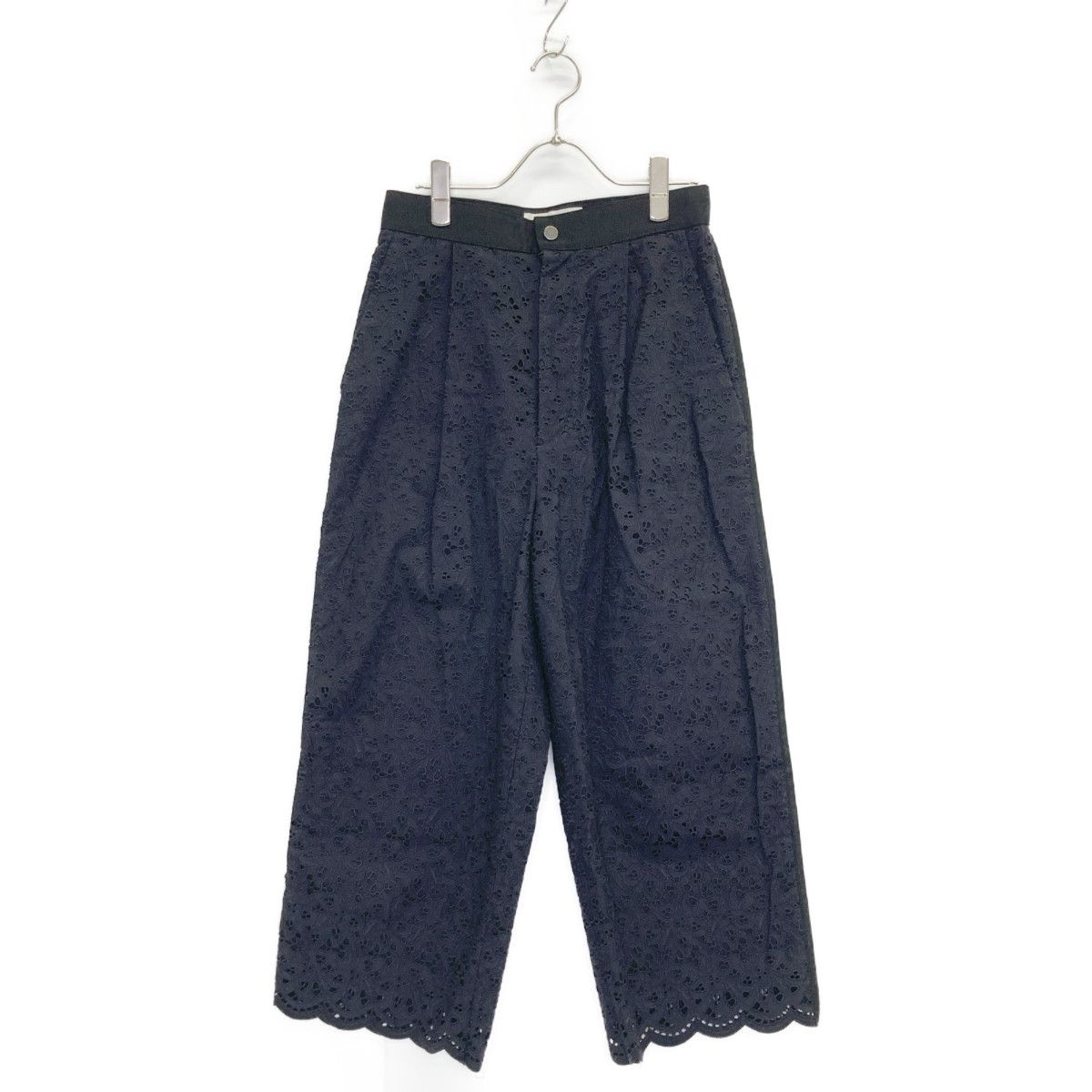 デパリエ ブラック レース コットンエンブロイダリーパンツ 36