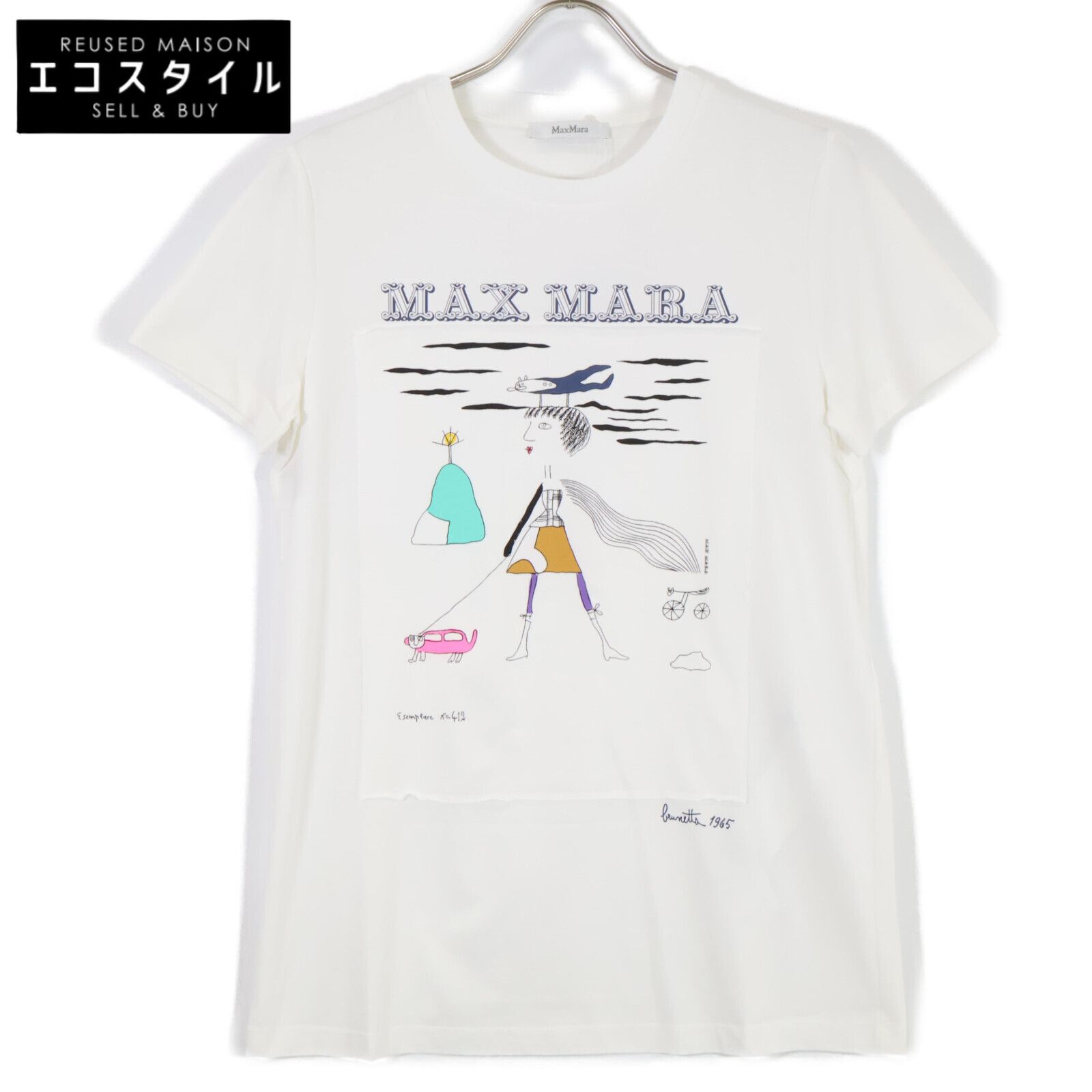 Max Mara マックスマーラ 21 AW ﾎﾜｲﾄ ｢7 for 70｣ ｱﾆﾊﾞｰｻﾘｰｺﾚｸｼｮﾝ Tｼｬﾂ S