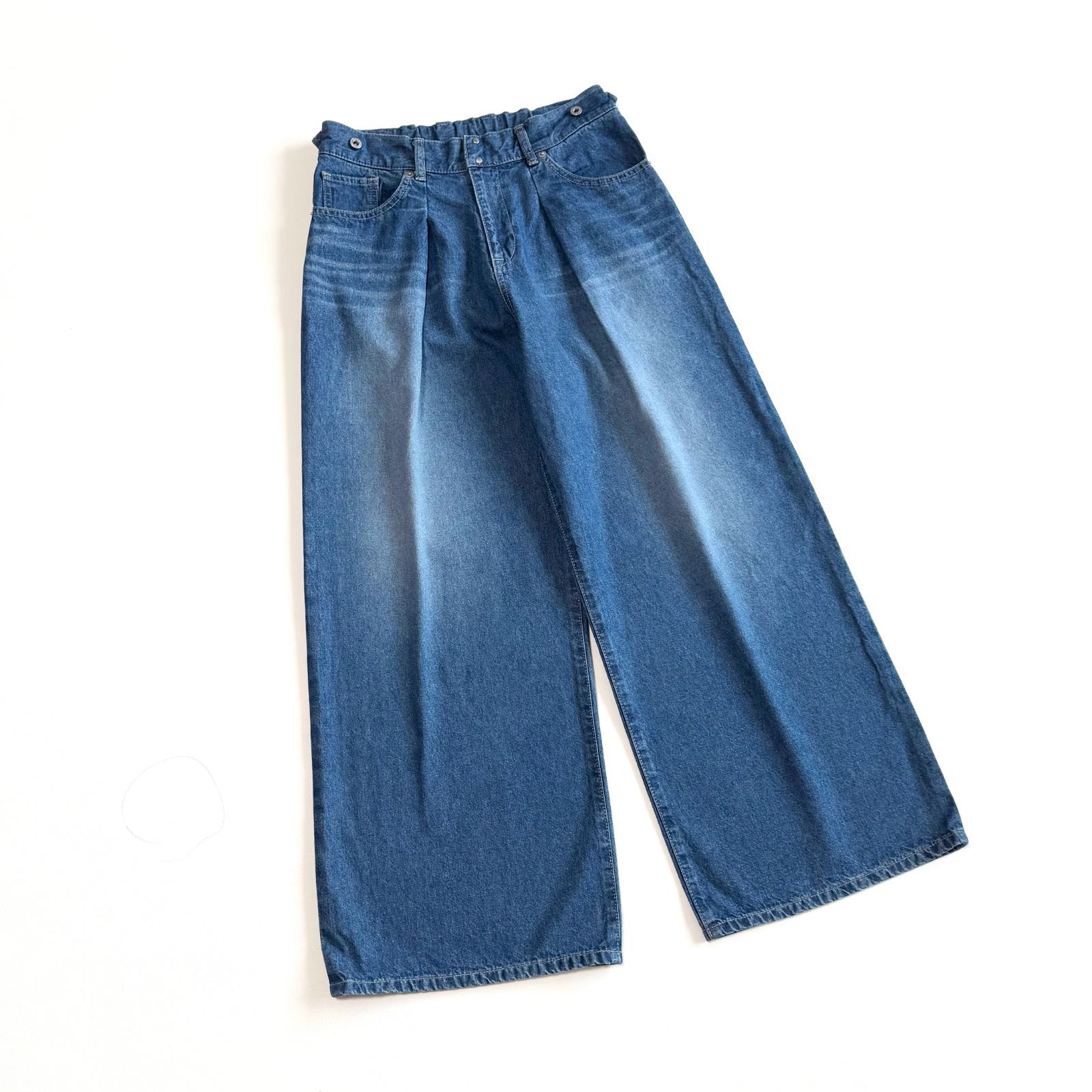 北欧 KURASHI Trips ワイドデニムパンツ M 綿100％