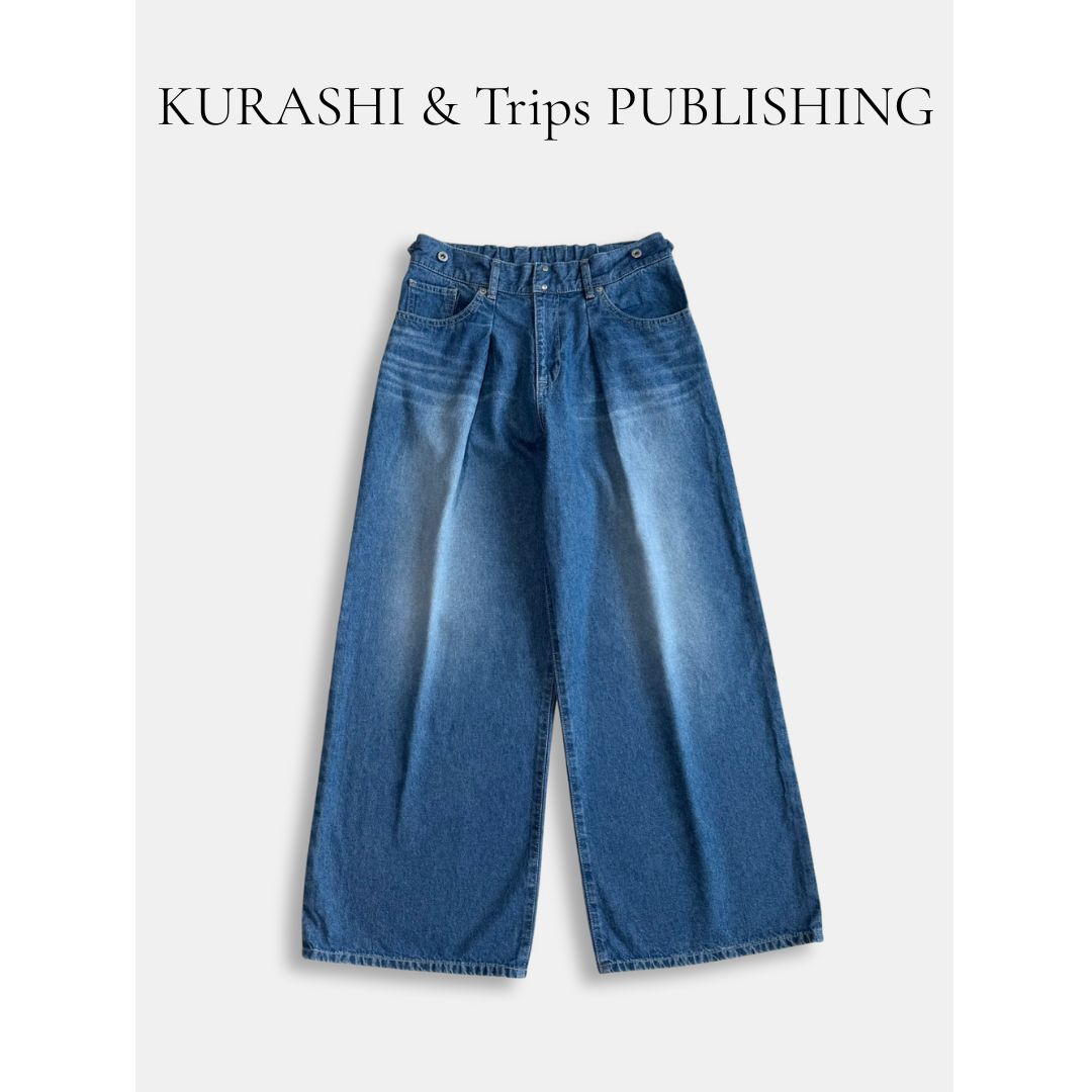 北欧 KURASHI Trips ワイドデニムパンツ M 綿100％