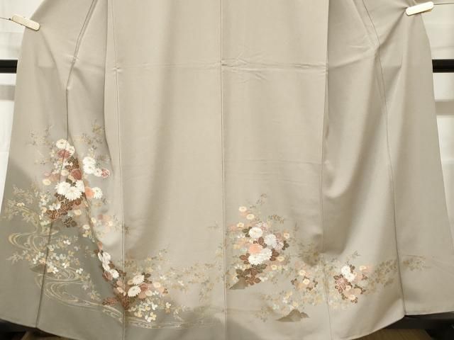 平和屋着物□訪問着 流水草花文 暈し染め 金彩 洗える着物 CAAZ5660ev