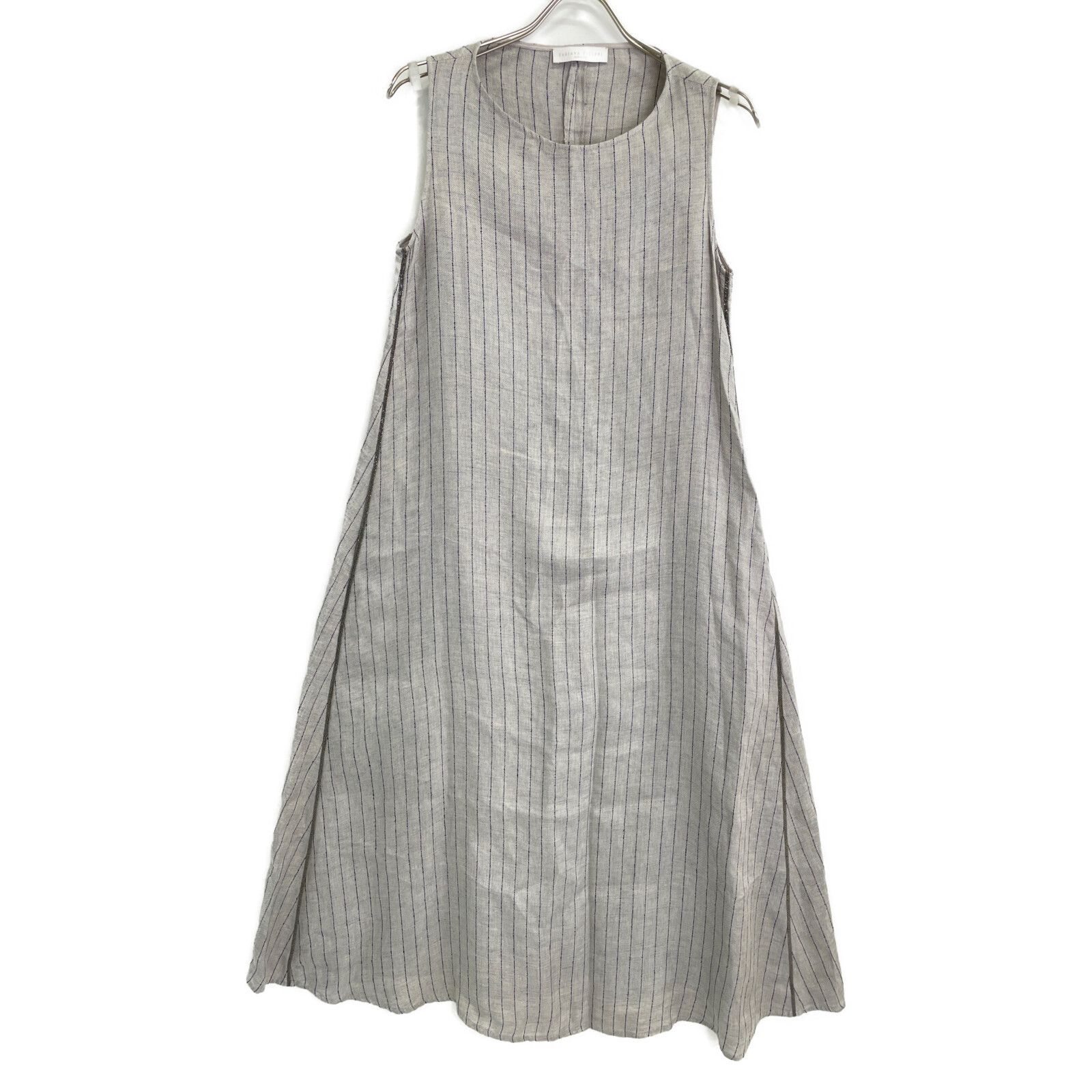 FABIANA FILIPPI ファビアーナフィリッピ モニーレ装飾 リネン ノースリーブ 42 S