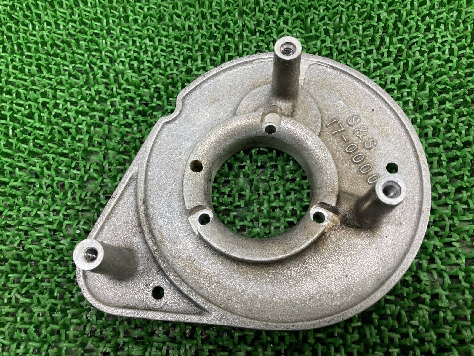 S S製ハーレー エアクリーナーステー 17 0000 社外 CVキャブレター用 ティアドロップバックプレート 曲がり無し cV