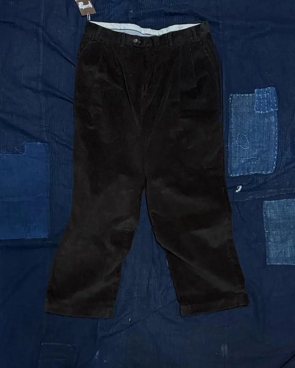 90 s ローレン ラルフローレン ツータック コーデュロイ パンツ 34 ダークブラウン