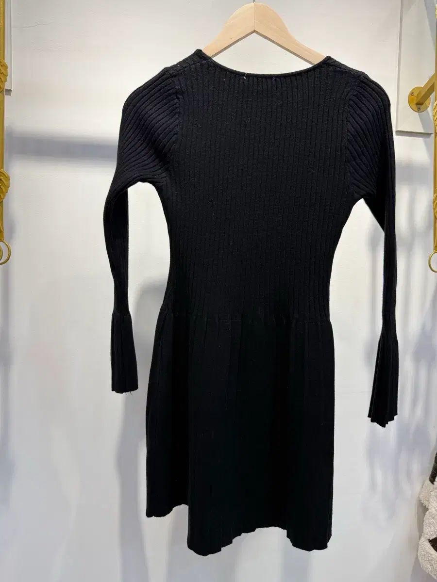  カシミア ニット ONE PIECE 長袖 七分袖 ひざ丈ワンピース