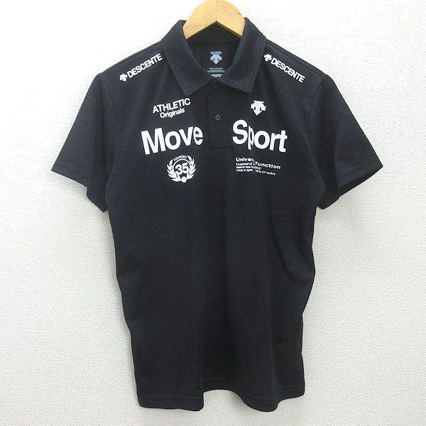 t□デサント/DESCENTE Move Sport Tポロ 半袖ポロシャツ□紺【 JAPーO