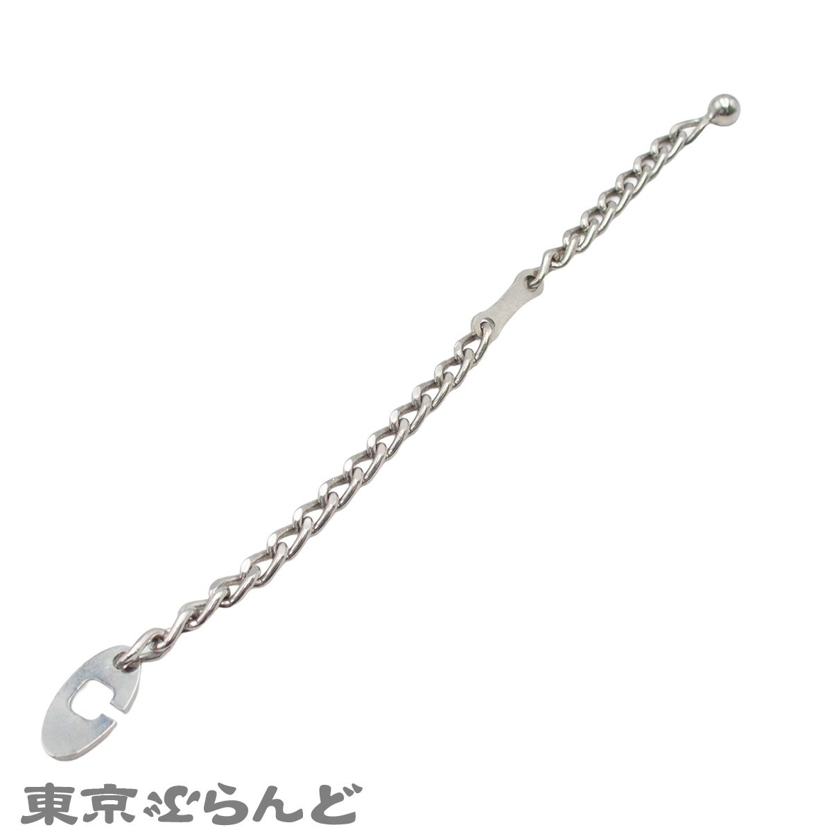 シャネル CHANEL キーホルダー シルバー メタル ロゴ プレート