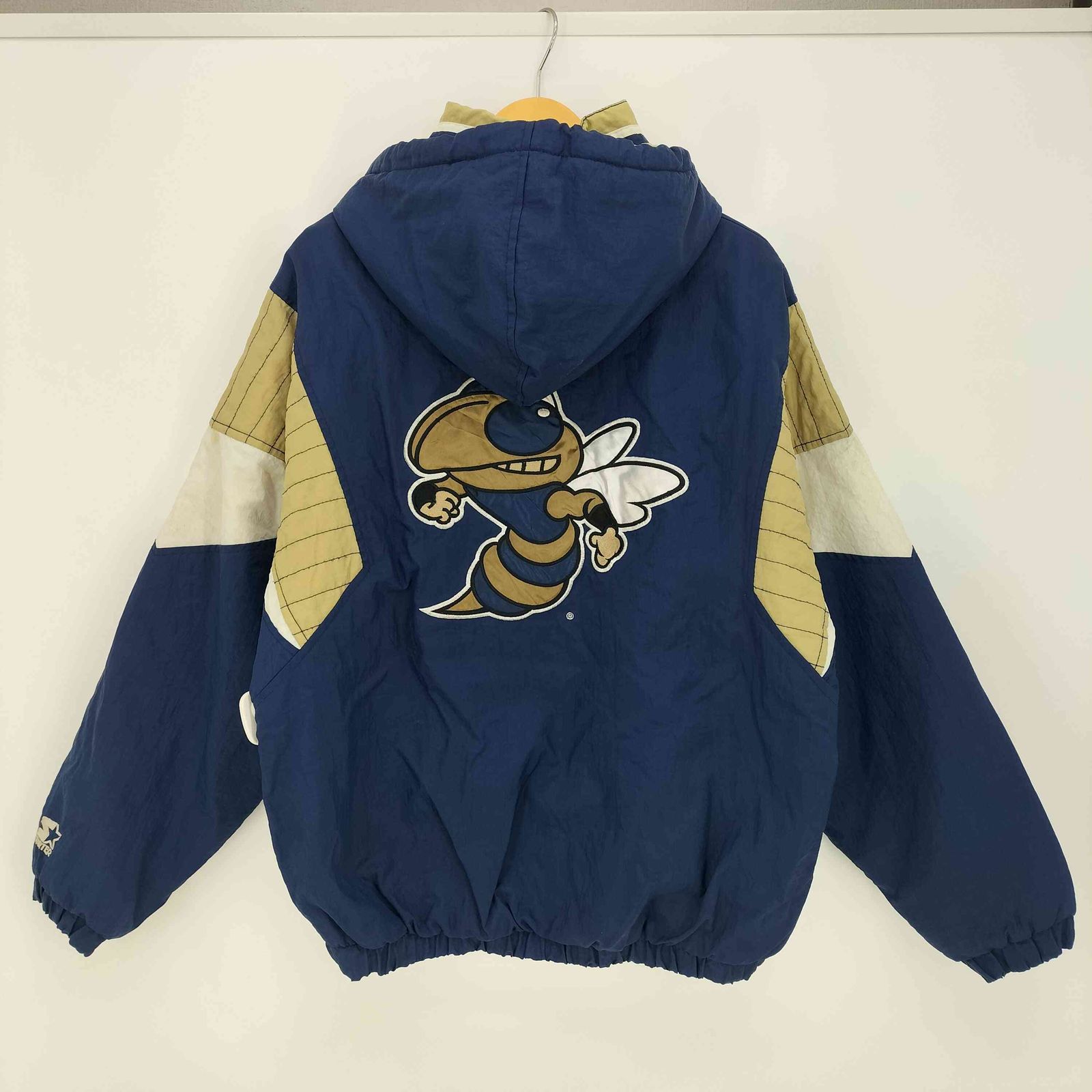 スターター STARTER 90s CEORGIATECH 刺繍 カレッジ ハーフジップ 中綿