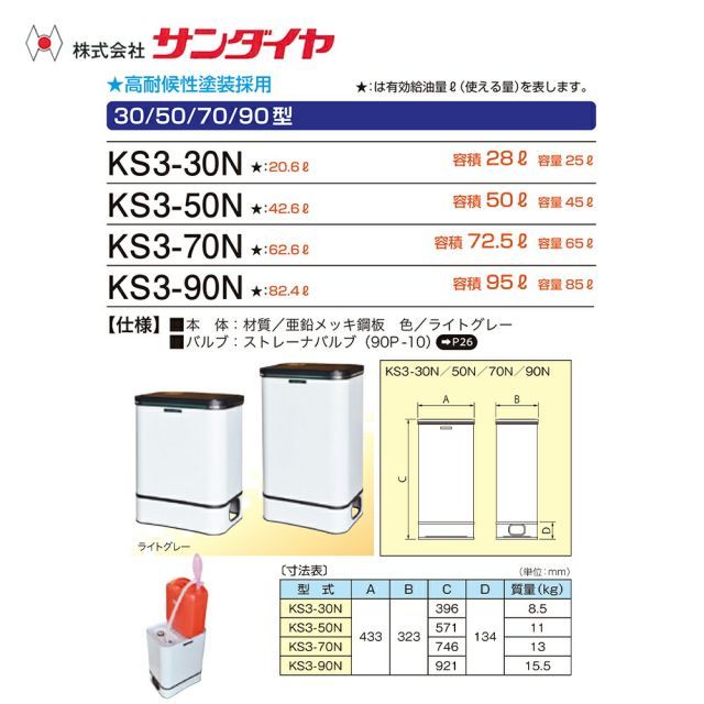 美品！使用期間数か月！灯油タンク 45L ホームタンク 50型 据置式・室内用 SUNDIA/サンダイア KS3-50N 角型 西岡店 美品！使用期間数か月！灯油タンク 45L ホームタンク 50型 据置式