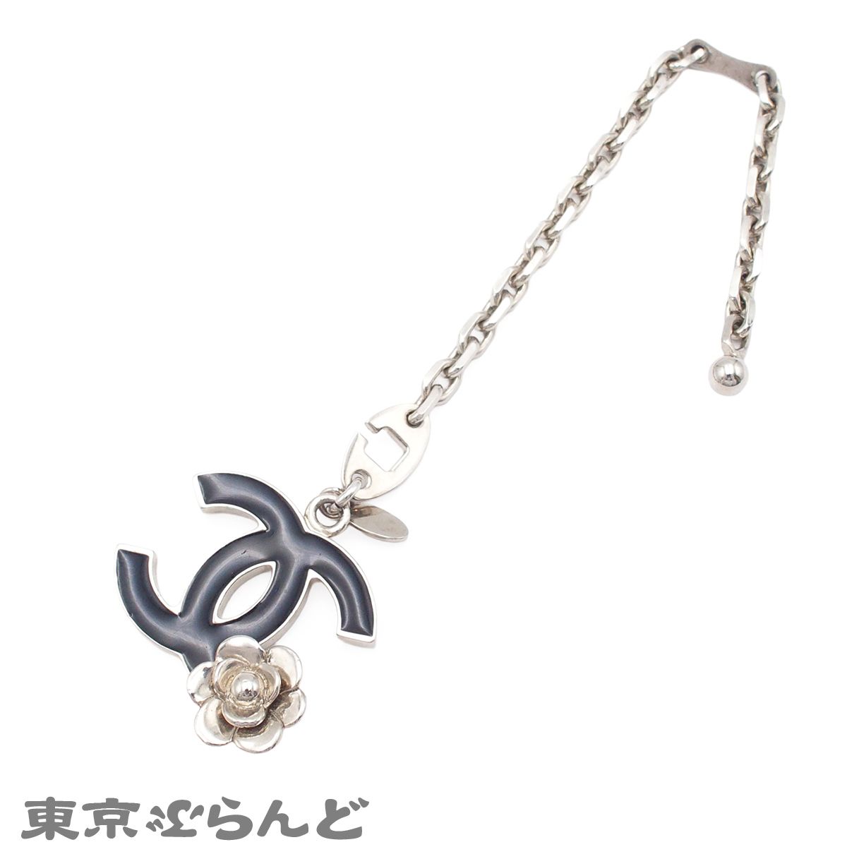 シャネル CHANEL チェーン チャーム シルバーxブラック メタル