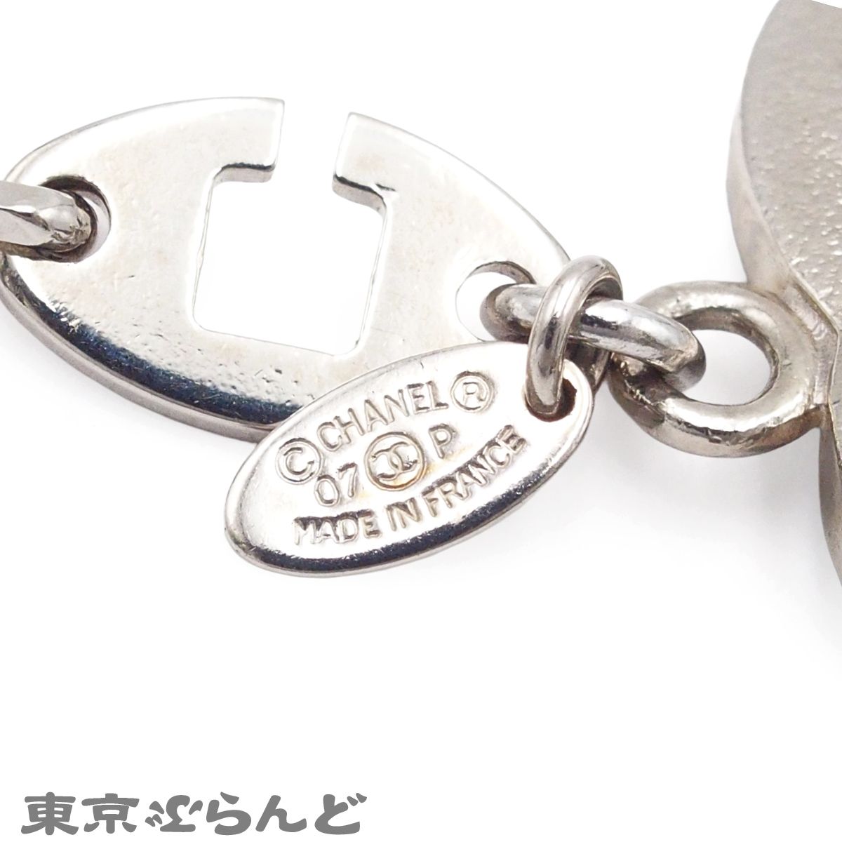 シャネル CHANEL チェーン チャーム シルバーxブラック メタル