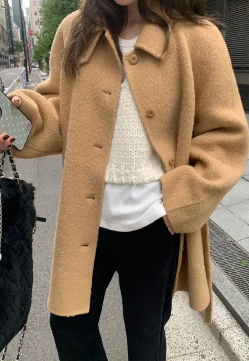 メイ ラウンジ アルパカ ブークレ ハンドメイド ハーフコート