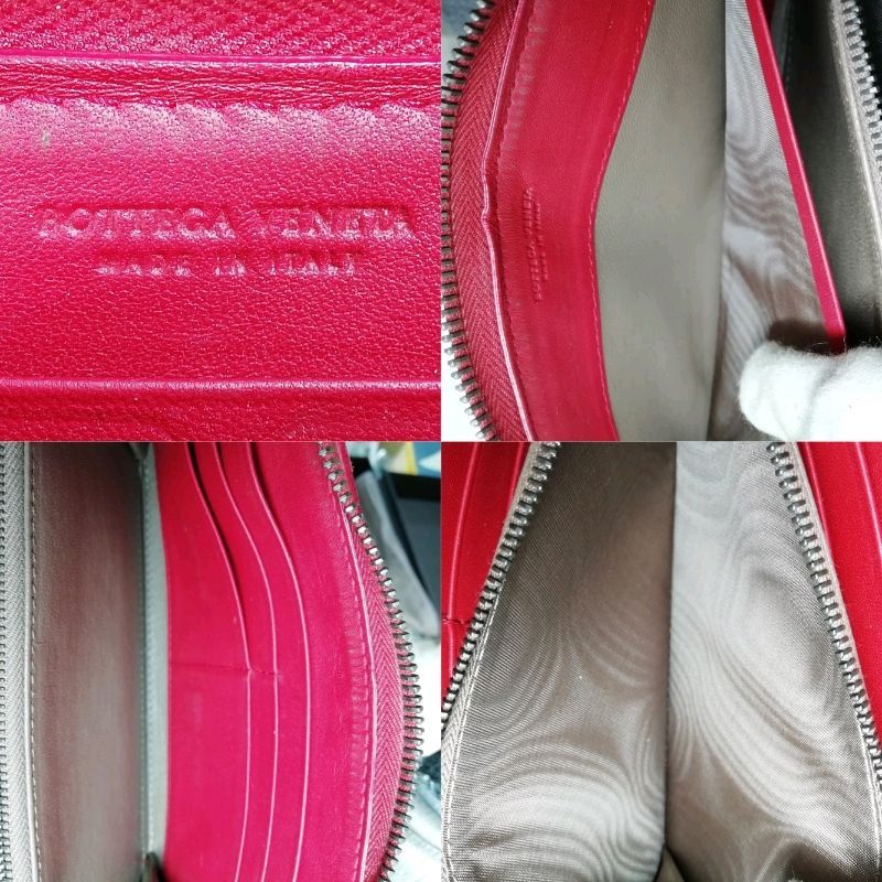 中古】Bottega Veneta イントレチャート ラウンドファスナー長財布