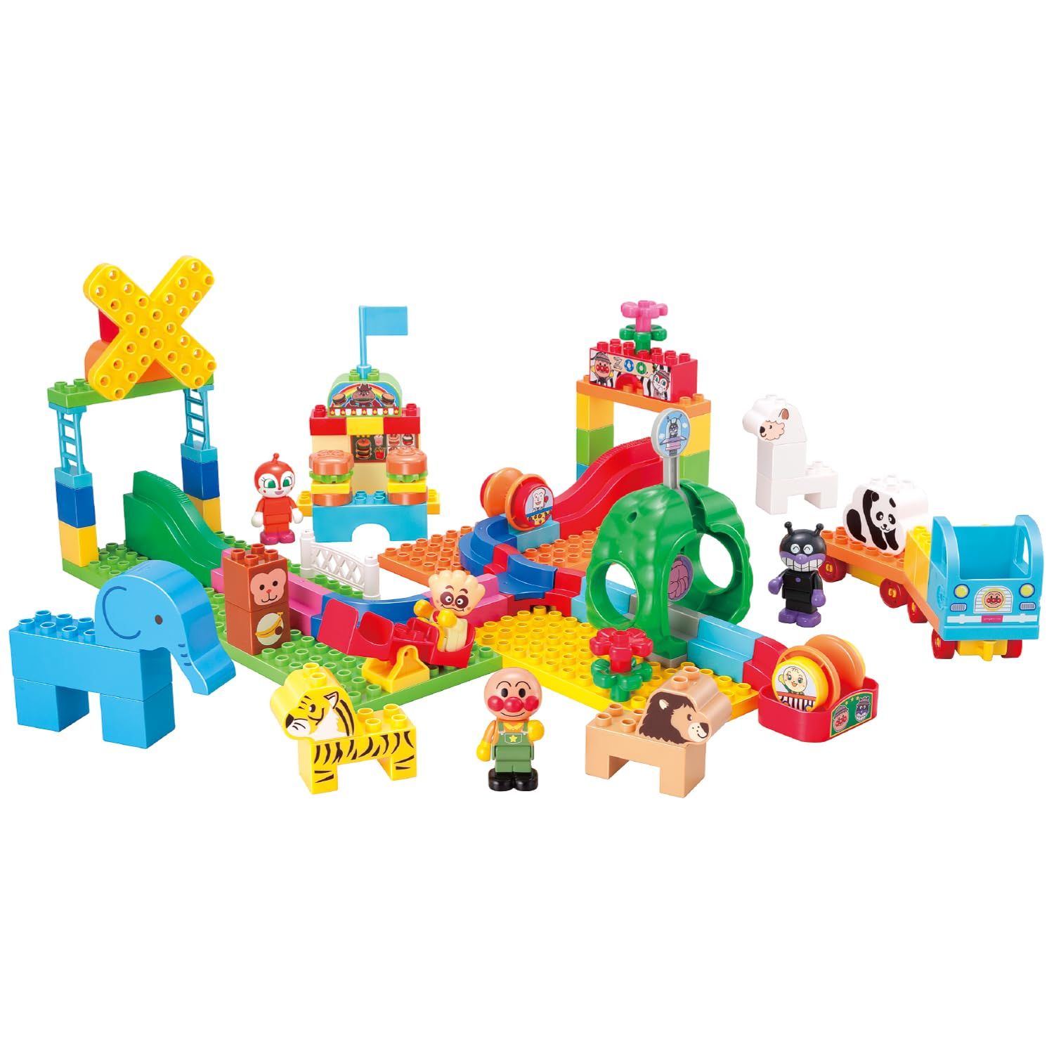 バンダイ BANDAI BlockLabo ブロックラボ アンパンマンころころブロック あそびがたくさん! もっところころ! どうぶつえんDX 対象年齢 3 才以上