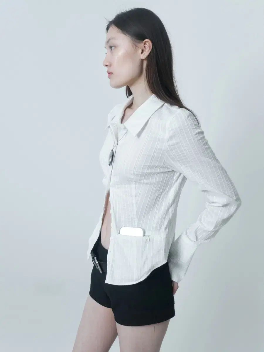 セリック CERRIC CRUNCH STRIPE SHIRT WHITE