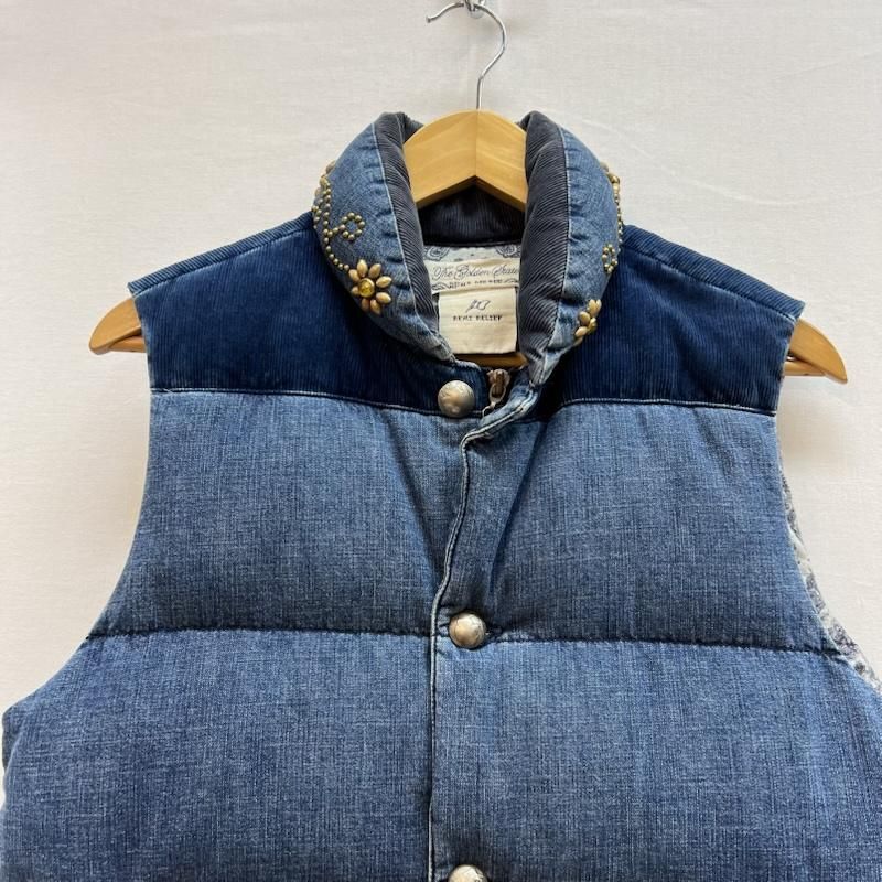レミ レリーフ フラワースタッズ インディゴ デニム ダウンベスト
