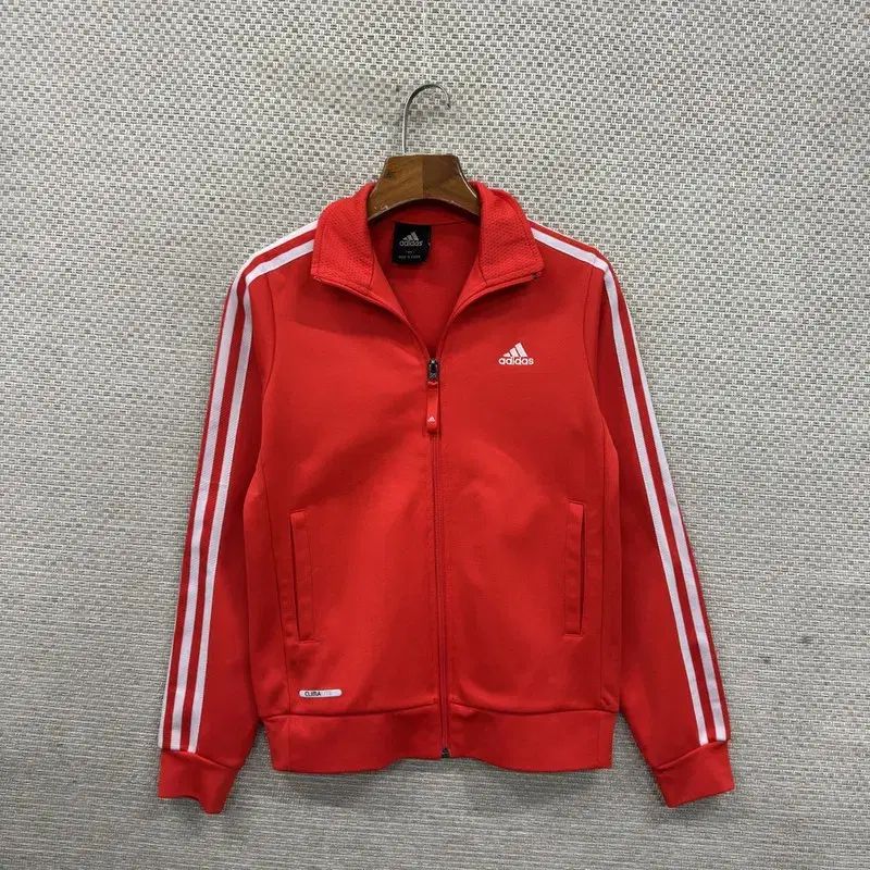 アディダス レッド 刺繍 ロゴ トラックジャージ ジャージ ジップアップ