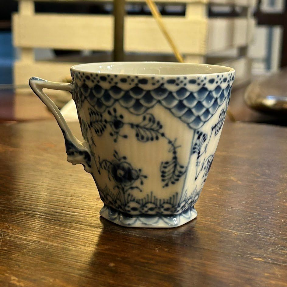  Royal Copenhagen Blue Fluted Double Full Lace Coffee C-S|ロイヤルコペンハーゲン ブルーフルーテッド ダブルフルレース コーヒーカップ-ソーサー 皿 食器
