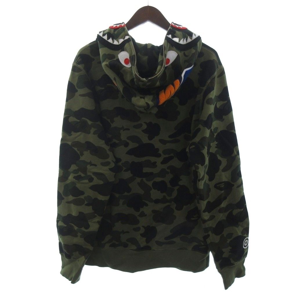 希少デザイン A BATHING APE シャーク スウェット カモ柄 迷彩　L A bathing ape シャークスウェット カモ 迷彩柄 bape メンズ トップス