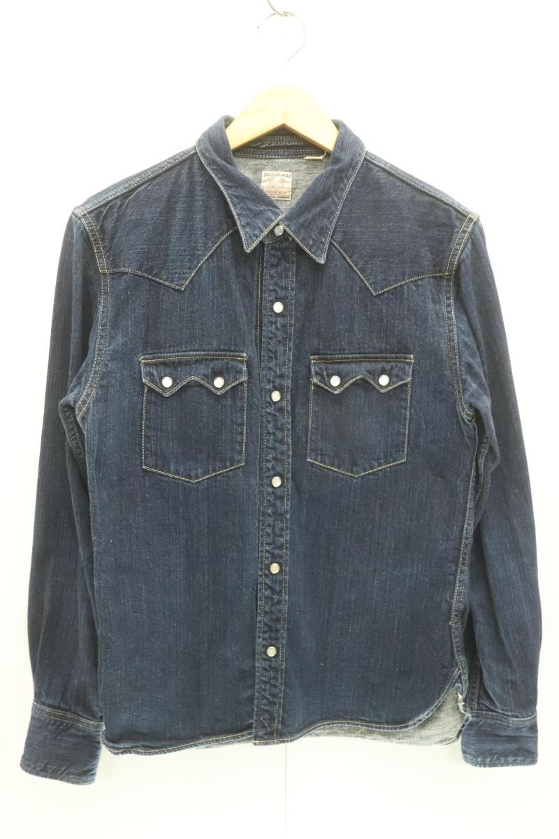 THE FLAT HEAD メンズウエスタンシャツ 42 7002 W DENIM WESTERN L S SHIRT 青 ブルー