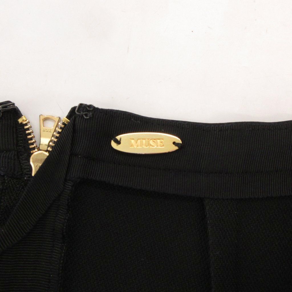 MUSE ミューズ コート 表記なし ブラック レディース ミューズ MUSE フレアスカート 34 ひざ丈 無地 黒 ブラック /NU