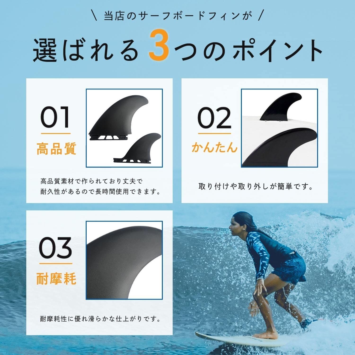 特価商品】サーフボード用 3フィン MR.TWIN グラスファイバー ショート