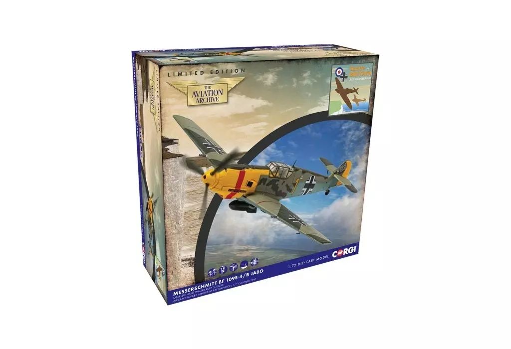 ミニカー 1|72 メッサーシュミット Me 109 E-4|B ’イエロー 1’ ウォルター ラップ中尉 バトル オブ ブリテン 85