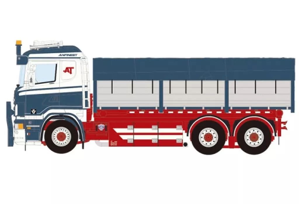 ミニカー 1|50 Anfinest SCANIA R 5 FLAT ROOF RIGED TRUCK WITH SYSTEM 6 X 2 TAG AXLE 15 M 3 01-4748