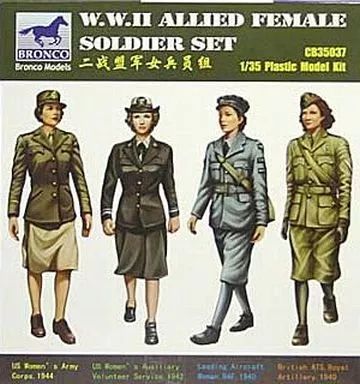 [Used] Plastic Model 1/35 American and English Female Rear Support Auxiliary Soldiers 4 Units WW.II [CB35037]