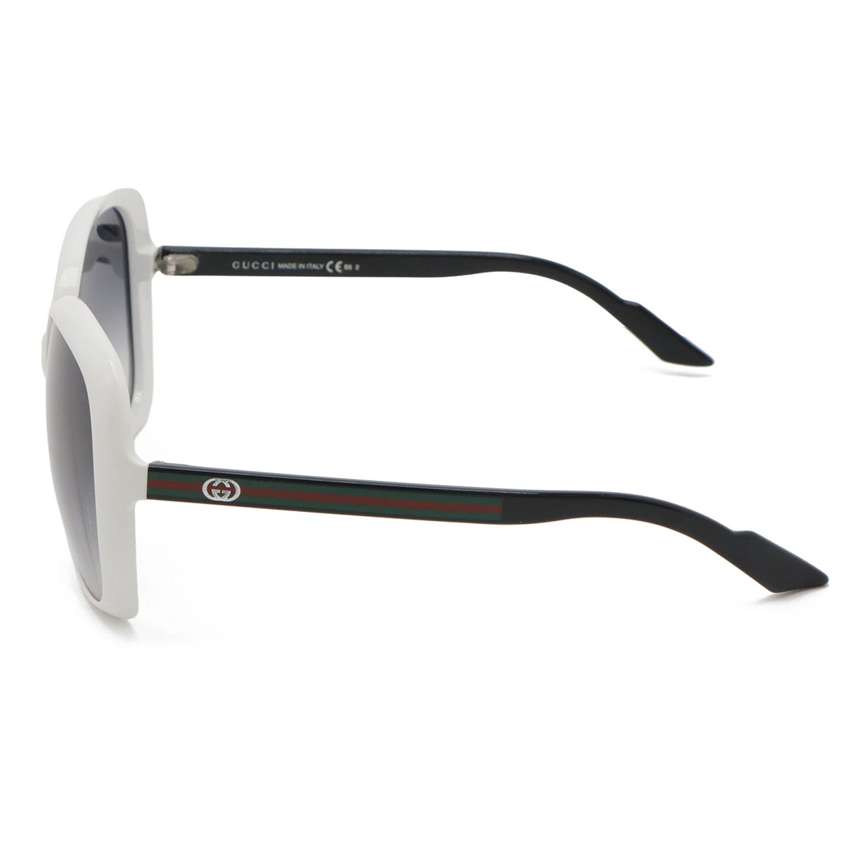 GUCCI グッチ ウェブストライプ シェリーライン サングラス アイウェア バタフライシェイプ スモークグラデーション ホワイト 白 GG 3171