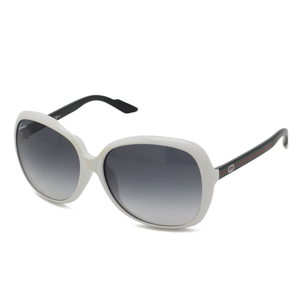 GUCCI グッチ ウェブストライプ シェリーライン サングラス アイウェア バタフライシェイプ スモークグラデーション ホワイト 白 GG 3171