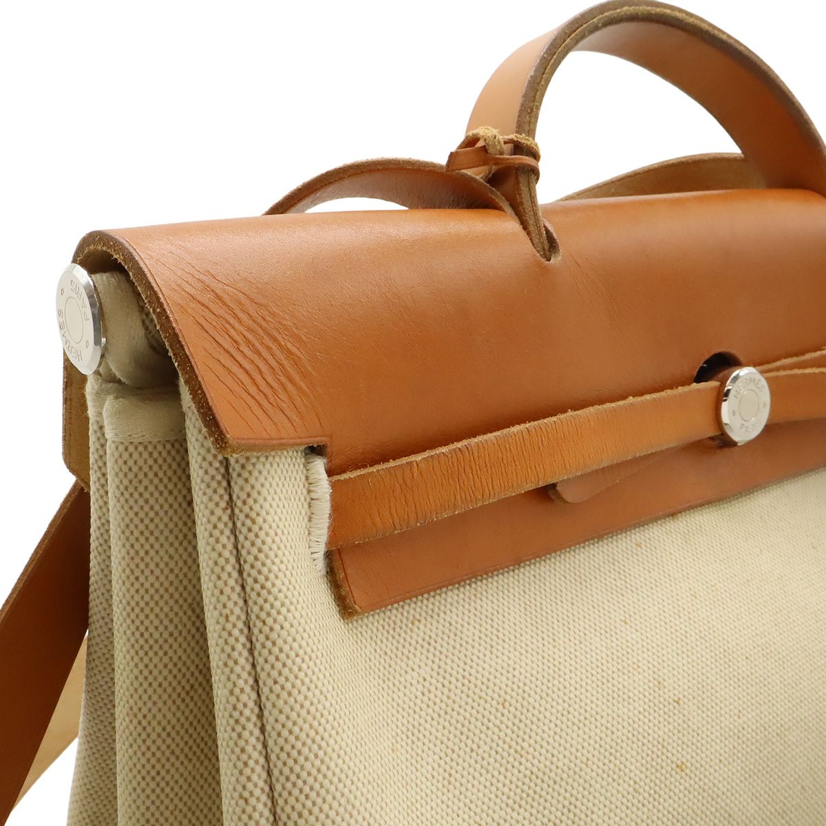 HERMES エルメス エールバッグGM ハンドバッグ 2WAY ショルダーバッグ トワルアッシュ レザー ベージュ 茶 ライトブラウン □D刻印 HERMES エルメス エールバッグGM ハンドバッグ 2WAY ショルダーバッグ