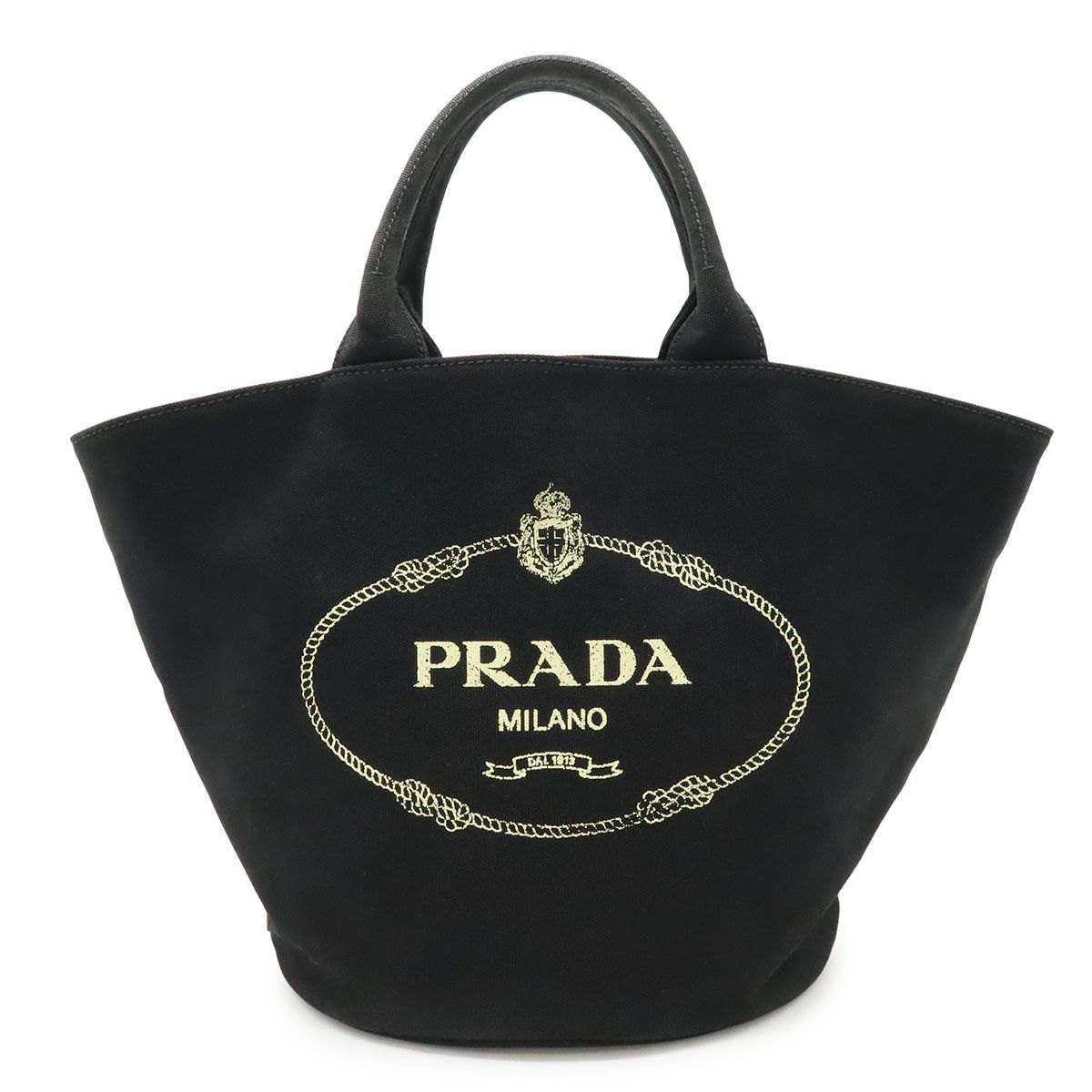 PRADA プラダ カナパ トートバッグ ハンドバッグ キャンバス レザー ブラック 黒 ポーチ ショルダーストラップ 1 BG 163